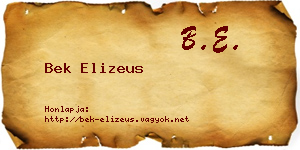Bek Elizeus névjegykártya